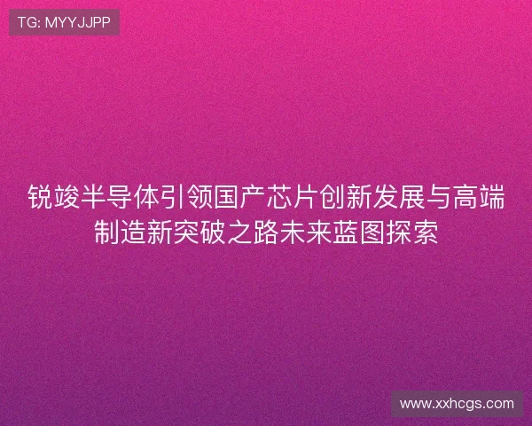 锐竣半导体引领国产芯片创新发展与高端制造新突破之路未来蓝图探索